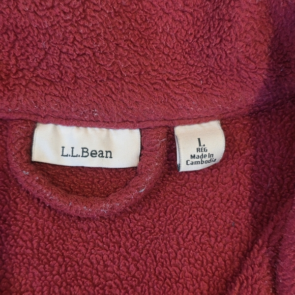 L.L. Bean Women’s Size L Full Zip Winter Fleece Warm Robe Cozy Deep Raspberry - Picture 7 of 10